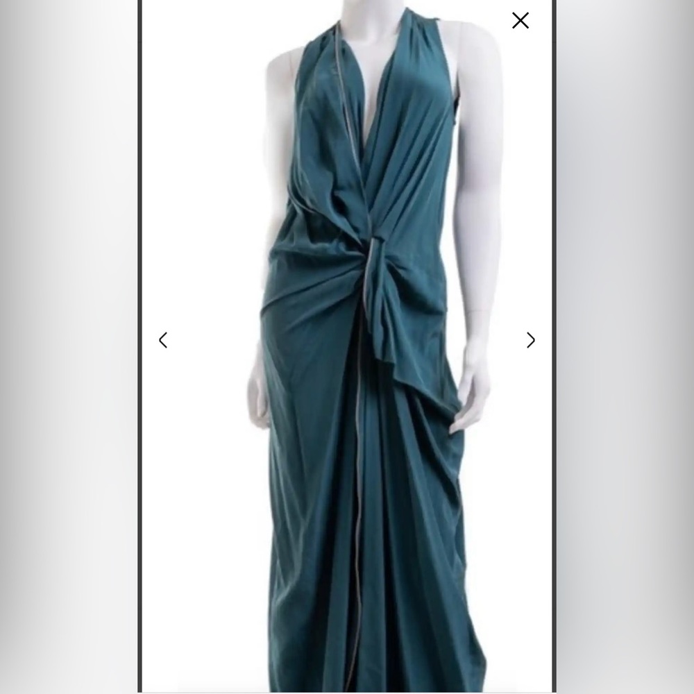 Alexander Wang Green Silk Zipper Maxi Dress - NEVER WORN